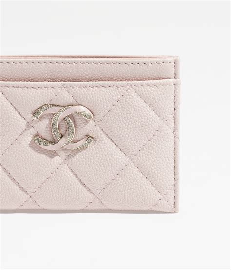 chanel light pink card holder